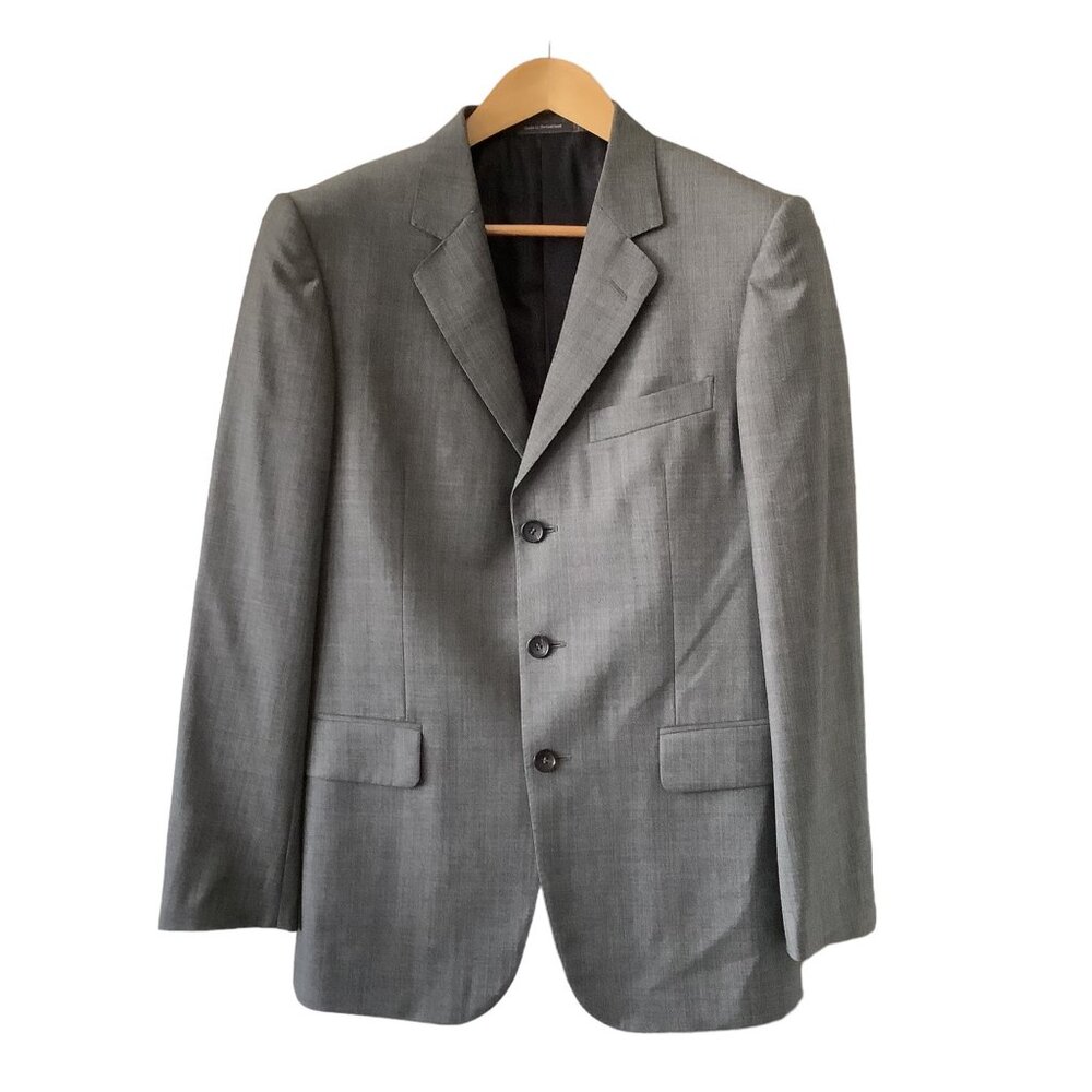 GUCCI Tailored Three Button Gray 100% Wool Sport Coat 44R Suit Jacket Blazer